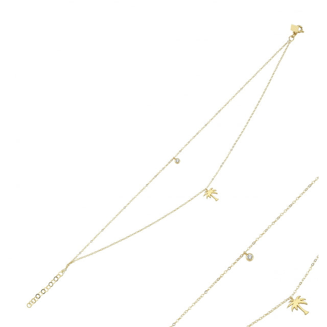 14ct Palm Tree Gold Anklet Gold Bracelet