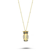 14ct Baykus Figurlu Gold Necklace
