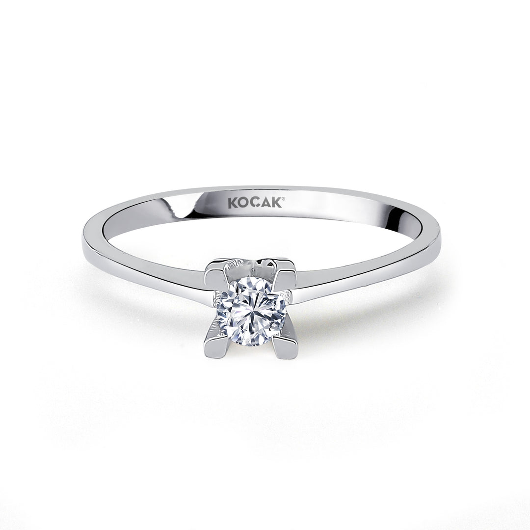 0.19 Karat EF SI Solitaire Diamond Ring