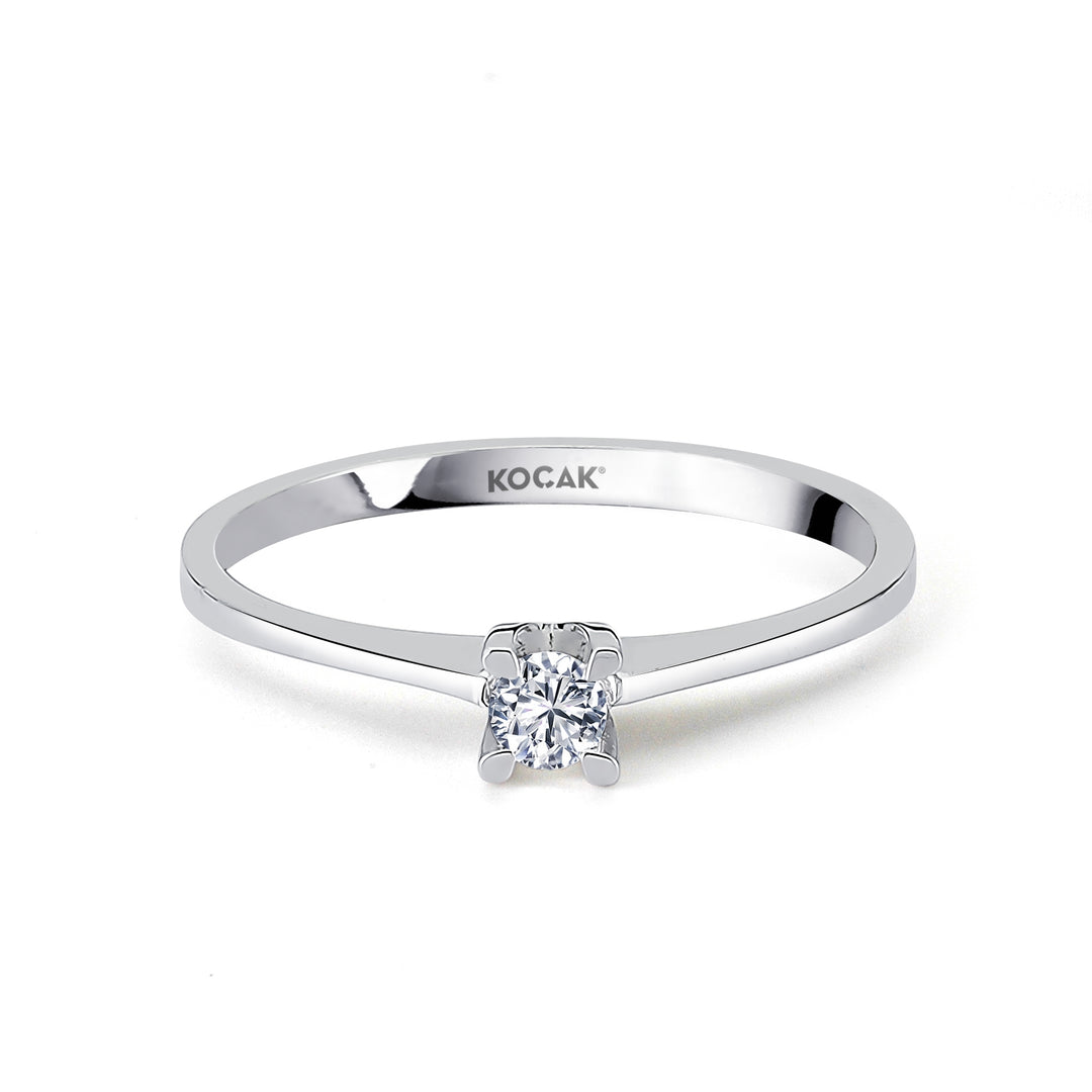 0.10 Karat EF SI Solitaire Diamond Ring