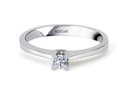 0.10 Karat EF SI Solitaire Diamond Ring