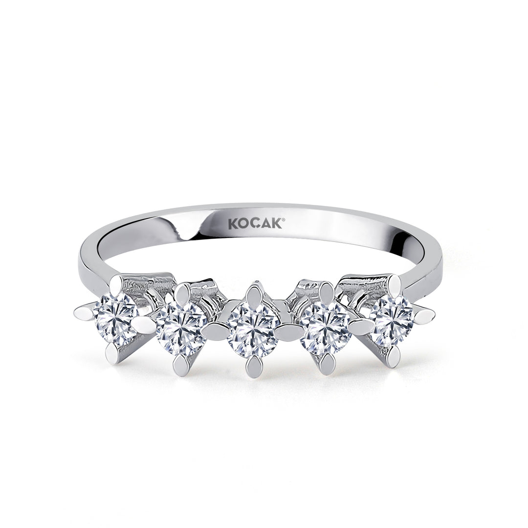 0.35 EF SI Karat Diamond Five Stone Ring