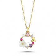 14ct Cicek Kelebek Figurlu Gold Necklace