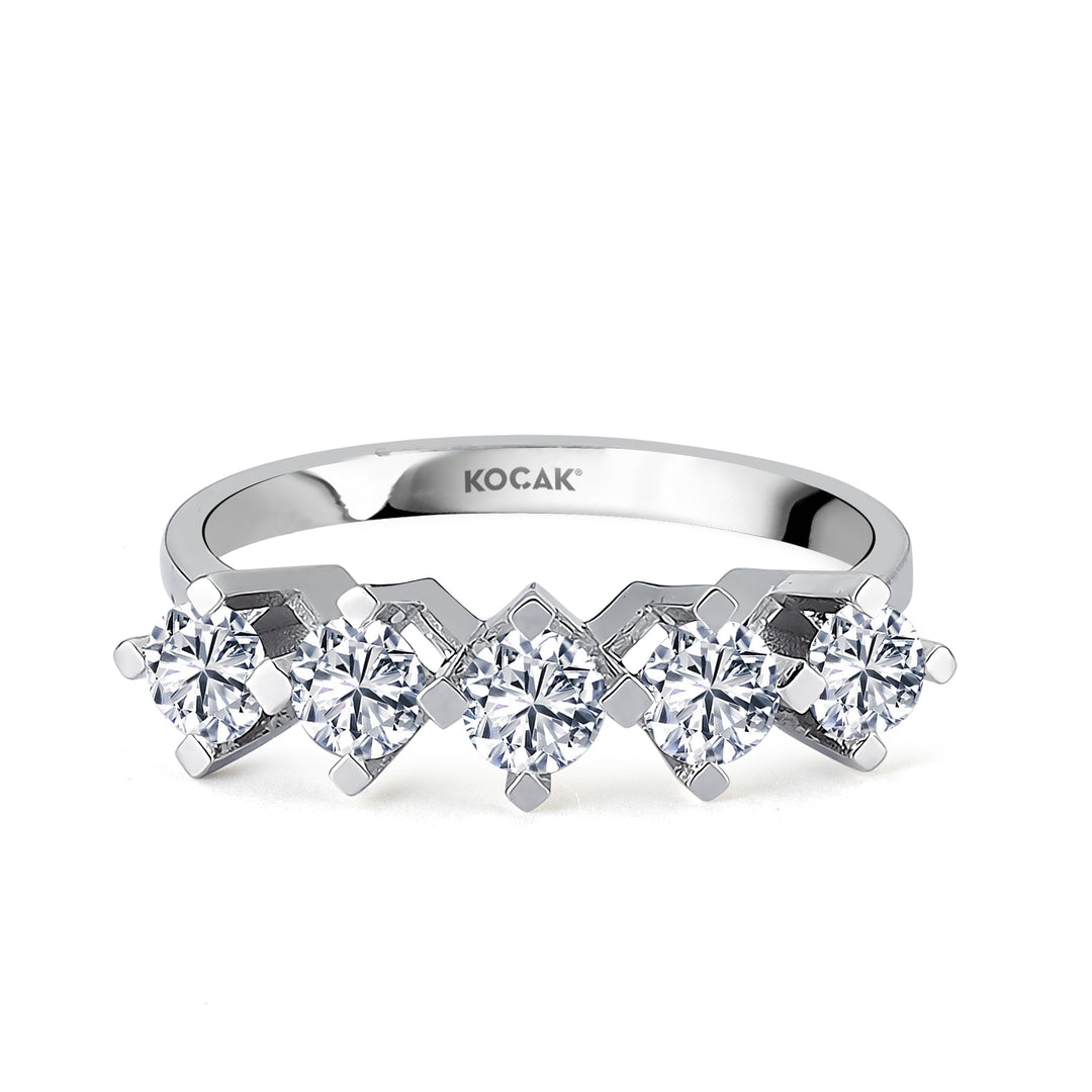 0.90 EF SI Karat Diamond Five Stone Ring