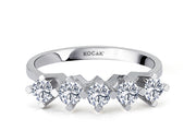 0.70 EF SI Karat Diamond Five Stone Ring