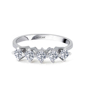 0.30 EF SI Karat Diamond Five Stone Ring