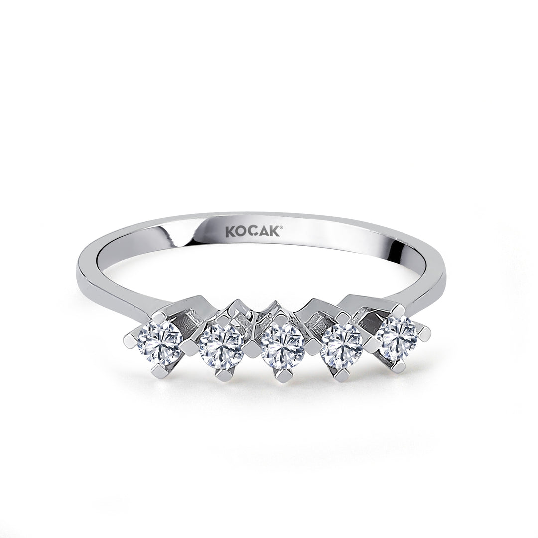 0.20 EF SI Karat Diamond Five Stone Ring