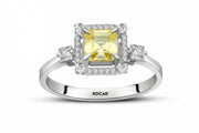 Diamond Renkli Stone Set Icon Ring