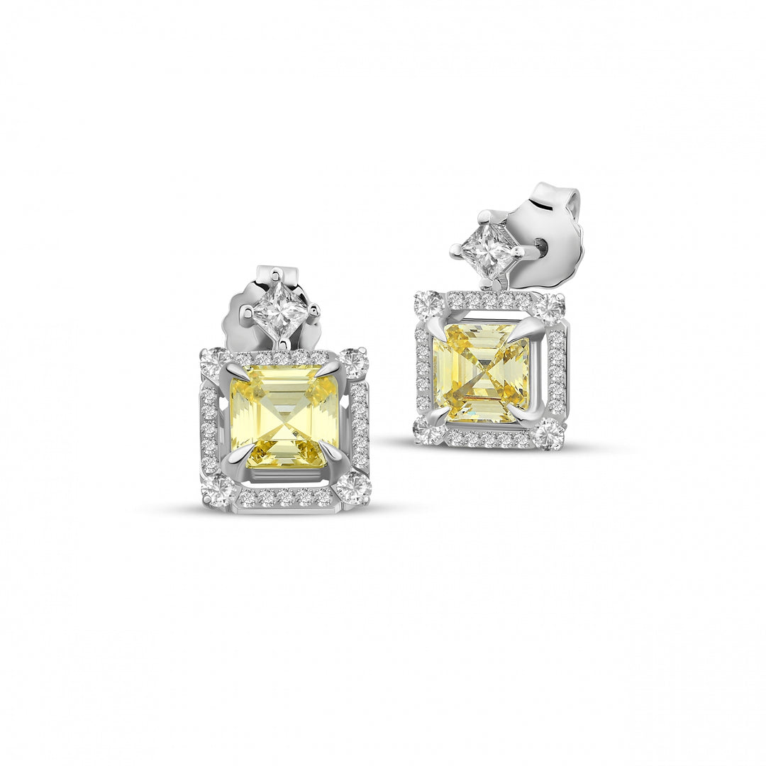 Diamond Renkli Stone Set Icon Earrings