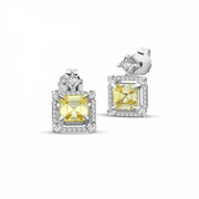 Diamond Renkli Stone Set Icon Earrings