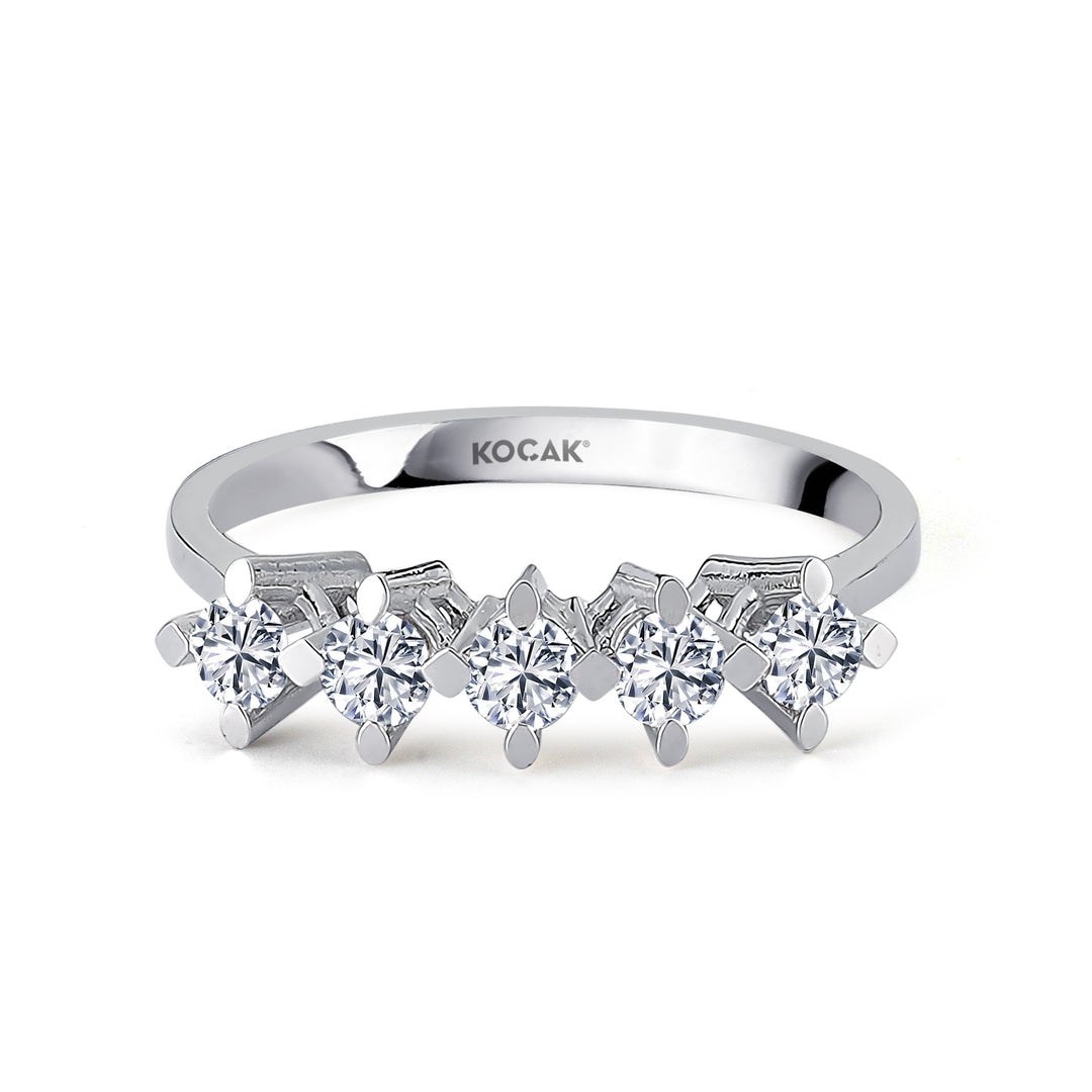 0.60 EF SI Karat Diamond Five Stone Ring