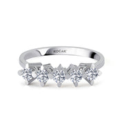 0.50 EF SI Karat Diamond Five Stone Ring