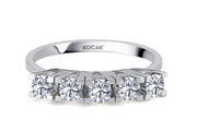 0.55 EF SI Karat Diamond Five Stone Ring