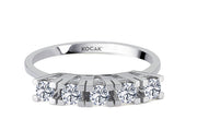 0.45 EF SI Karat Diamond Five Stone Ring