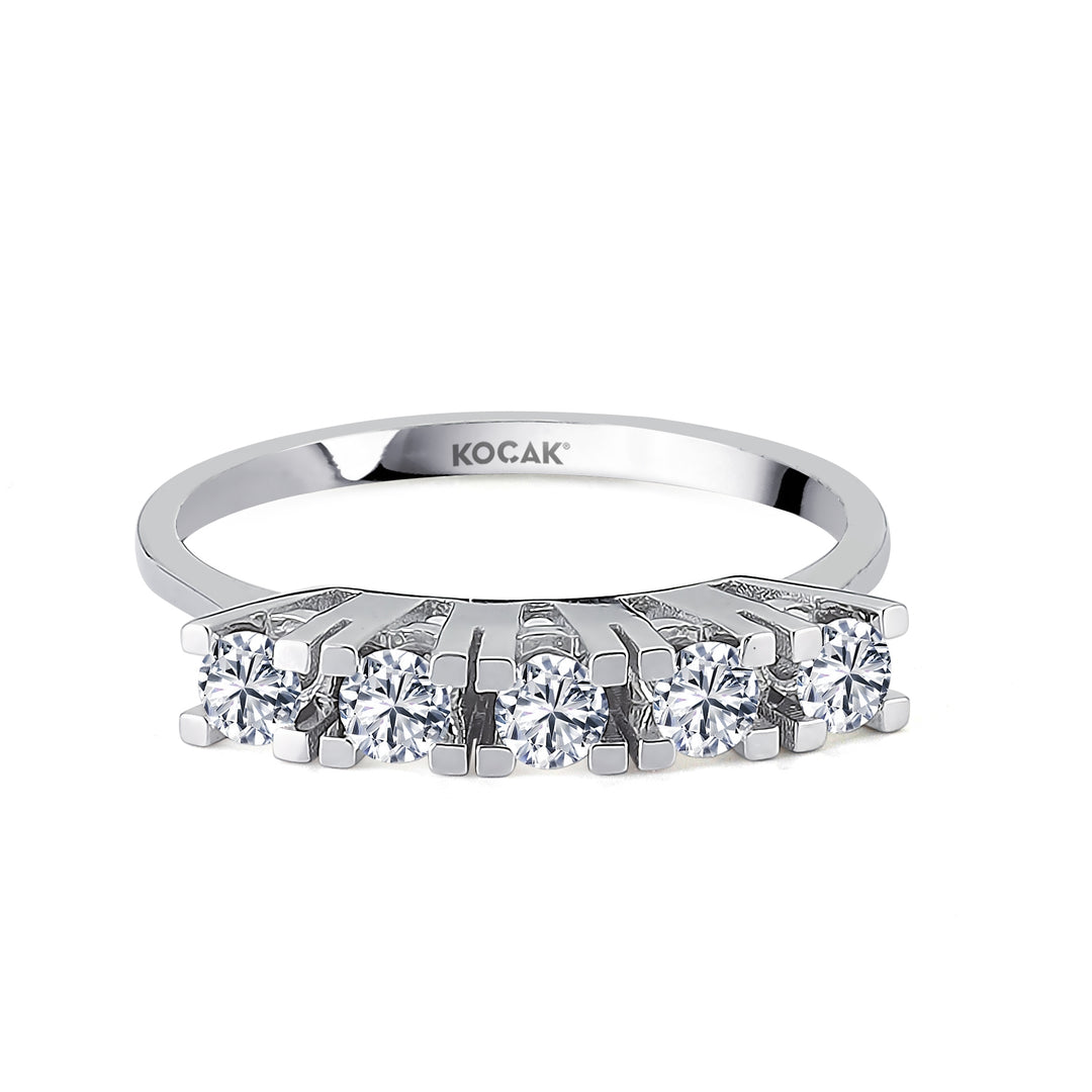 0.35 EF SI Karat Diamond Five Stone Ring