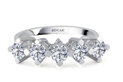 1.00 EF SI Karat Diamond Five Stone Ring