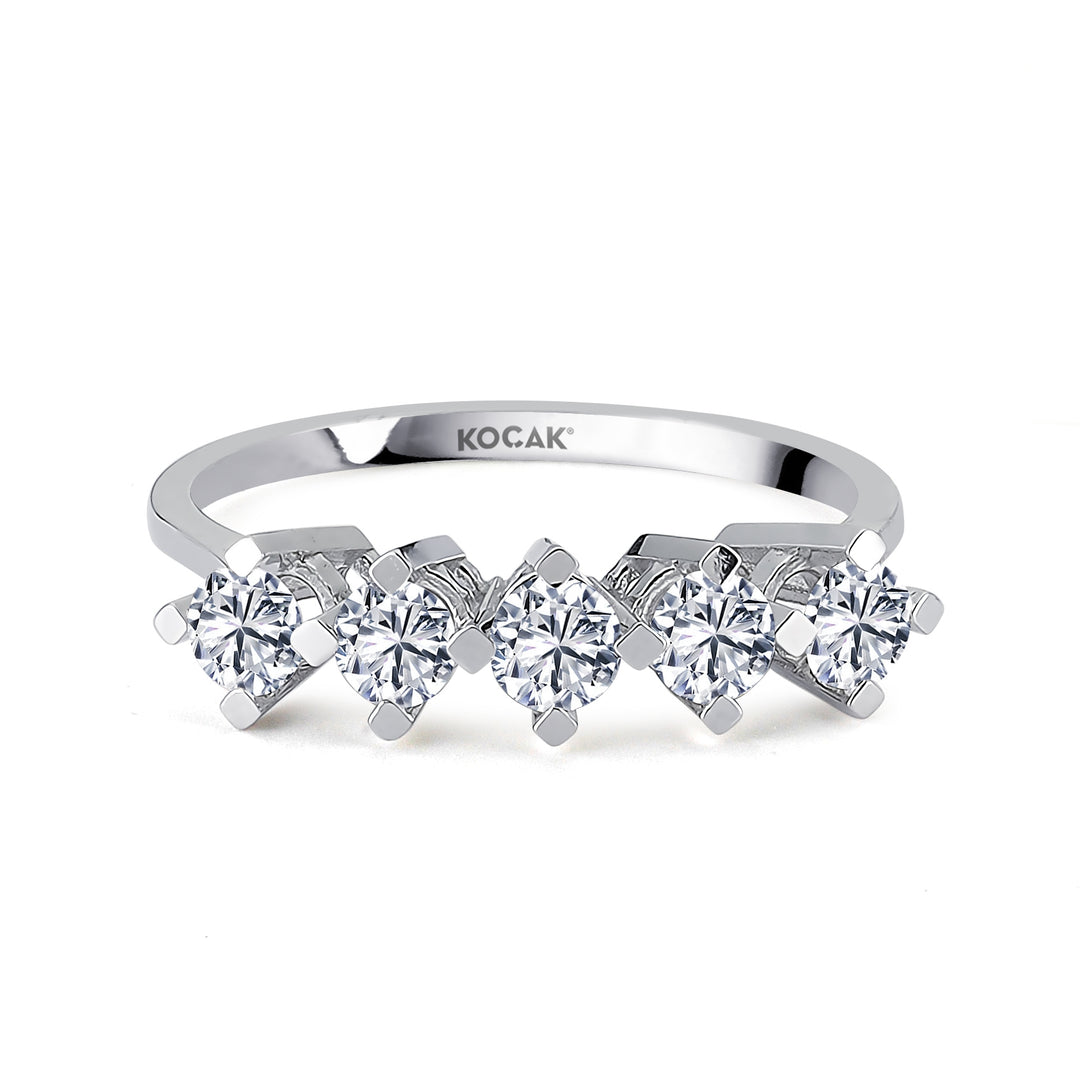 0.65 EF SI Karat Diamond Five Stone Ring