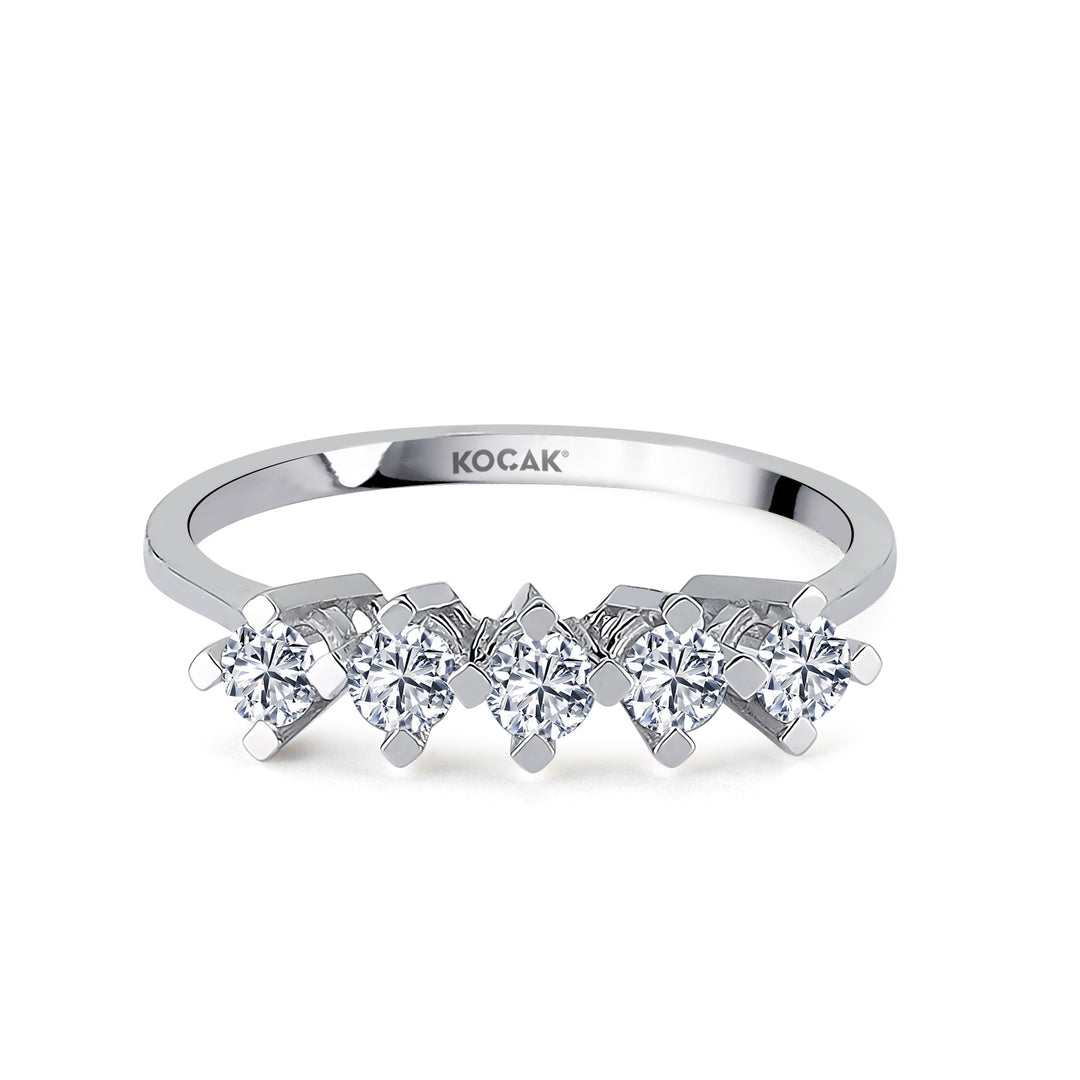 0.35 EF SI Karat Diamond Five Stone Ring