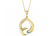 14ct Firuze Stone Set Gold Necklace