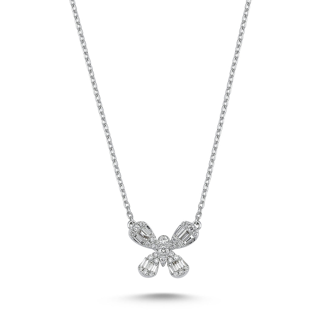 0.21 Karat Baguette Stone Set Diamond Necklace