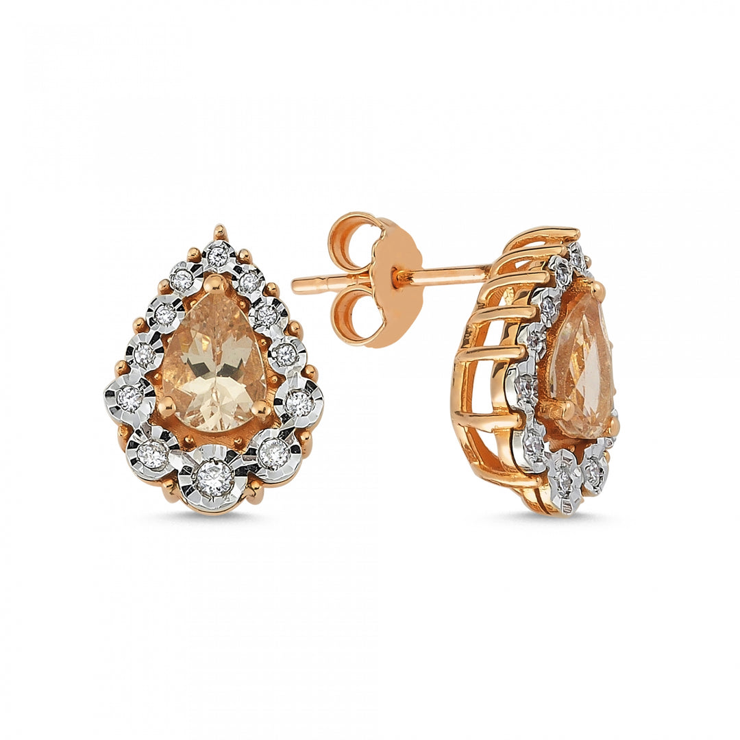 1.43 Karat Morganit Diamond Earrings