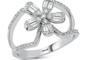 0.49 Baguette Stone Set Karat Diamond Ring