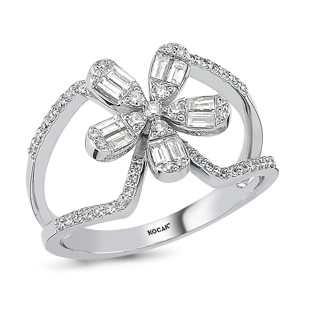 0.49 Baguette Stone Set Karat Diamond Ring