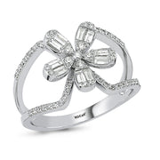 0.49 Baguette Stone Set Karat Diamond Ring