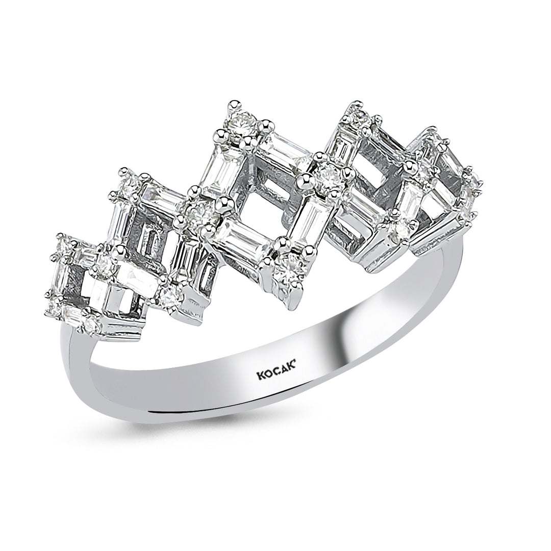 0.42 Karat Baguette Stone Set Diamond Ring