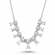 0.49 Karat Baguette Stone Set Diamond Necklace