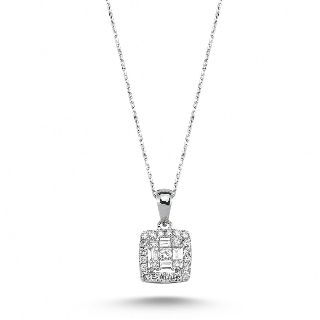 0.34 Karat Baguette Stone Set Diamond Necklace