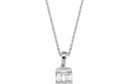 0.14 Karat Baguette Diamond Necklace