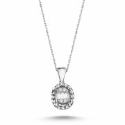 0.09 Karat Baguette Stone Set Diamond Necklace