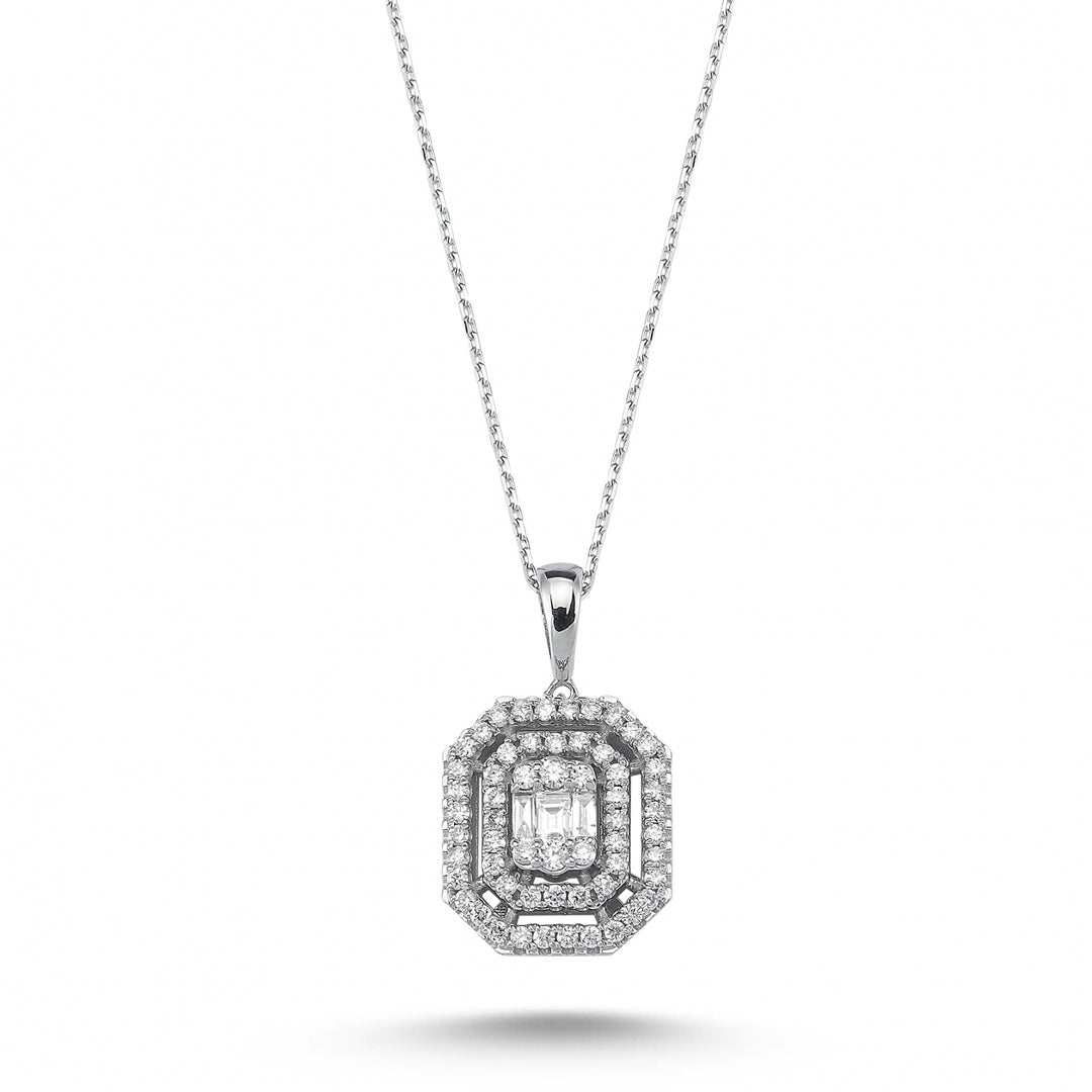 0.46 Karat Baguette Stone Set Diamond Necklace