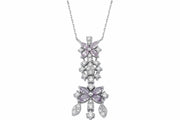 1.05 Karat Pink Sapphire Diamond Necklace