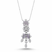 1.05 Karat Pink Sapphire Diamond Necklace