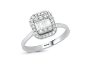 0.47 Karat Baguette Stone Set Diamond Ring