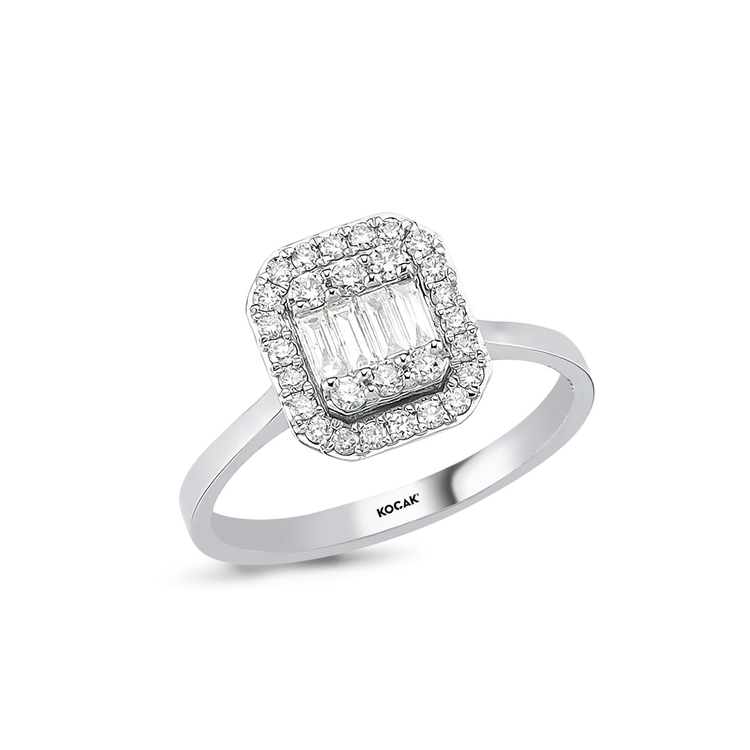 0.47 Karat Baguette Stone Set Diamond Ring