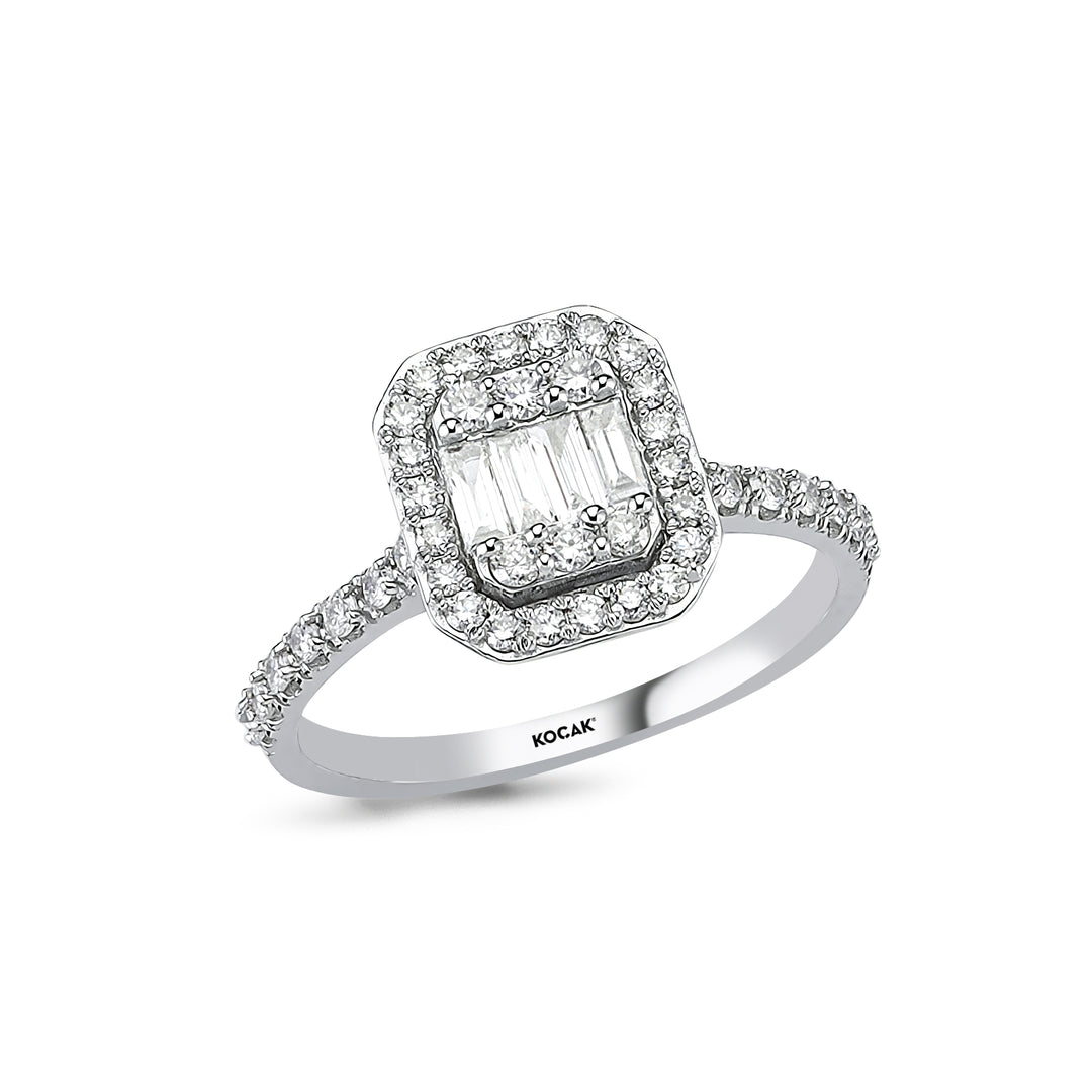 0.59 Karat Baguette Stone Set Diamond Ring