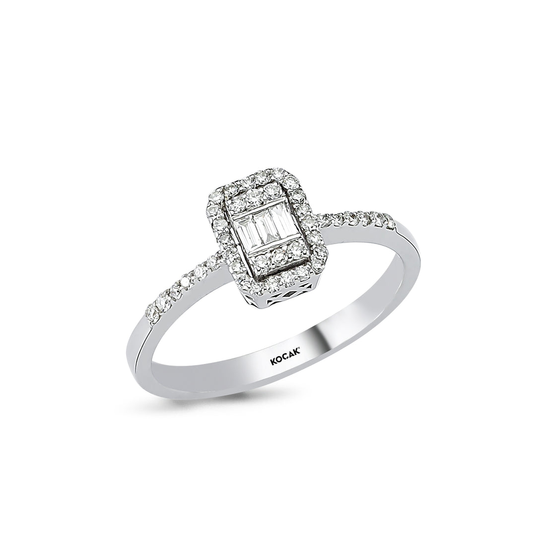 0.26 Karat Baguette Stone Set Diamond Ring