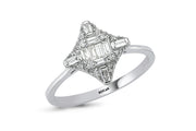 0.28 Karat Baguette Stone Set Diamond Ring