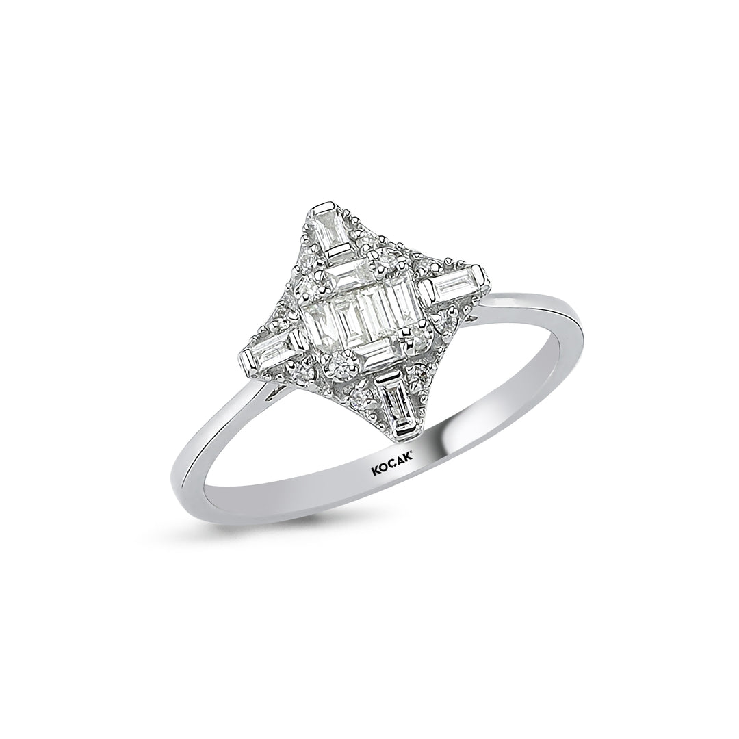 0.28 Karat Baguette Stone Set Diamond Ring