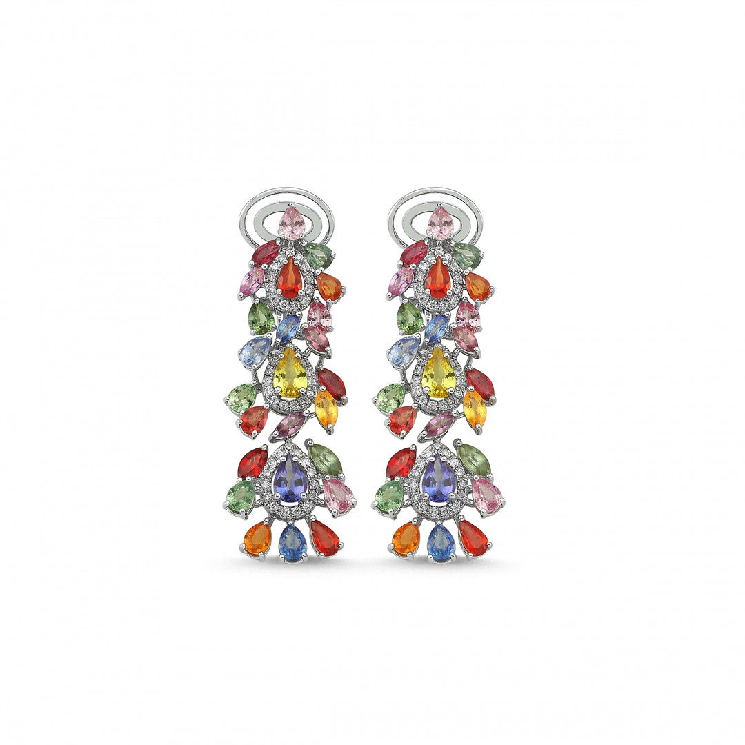 10.93 Karat Multicolor Diamond Earrings