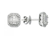 0.71 Karat Baguette Diamond Earrings