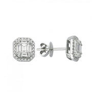 0.71 Karat Baguette Diamond Earrings