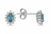 0.75 Karat Mavi Topaz Diamond Earrings