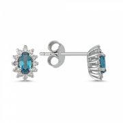 0.75 Karat Mavi Topaz Diamond Earrings