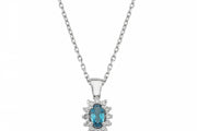 0.48 Karat Mavi Topaz Diamond Necklace