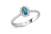 0.35 Karat Mavi Topaz Diamond Ring