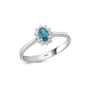0.35 Karat Mavi Topaz Diamond Ring